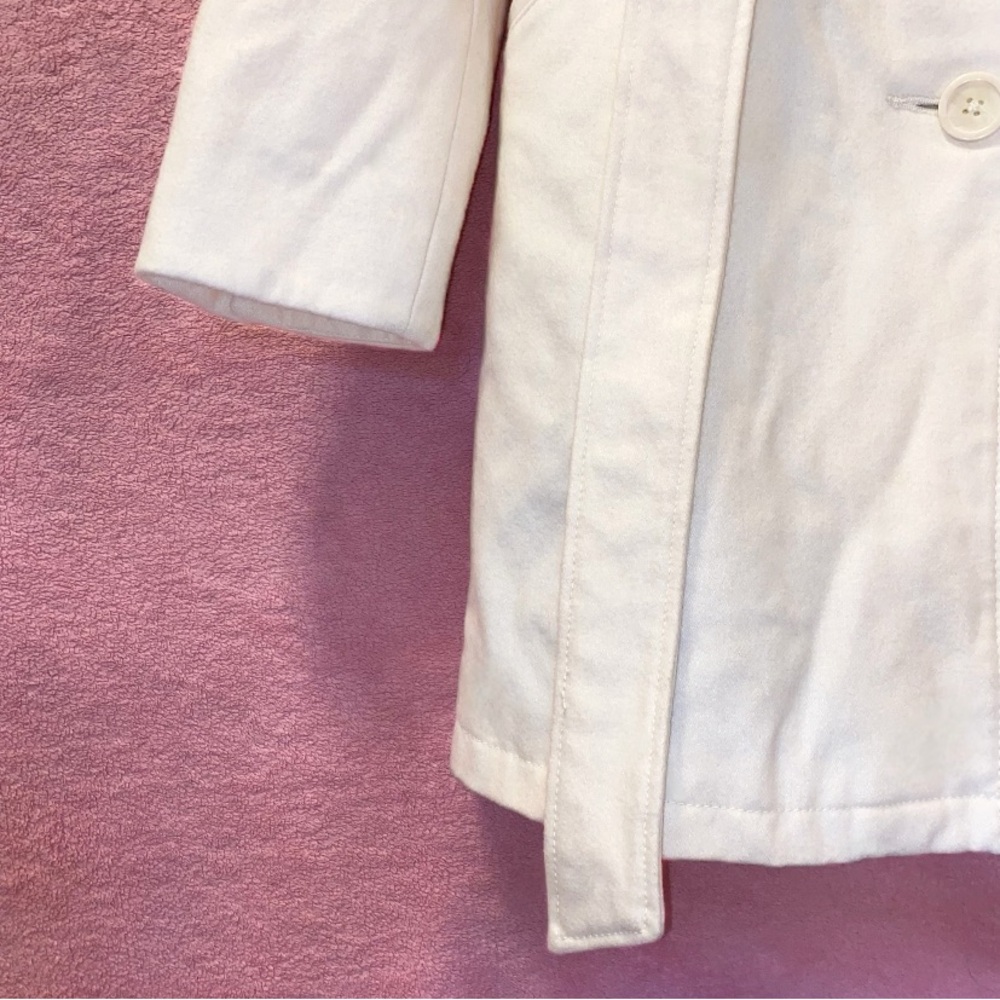 Merona White Coat Cream Purple Polka Dot Jacket Trench XL Extra Large Target - Picture 7 of 14
